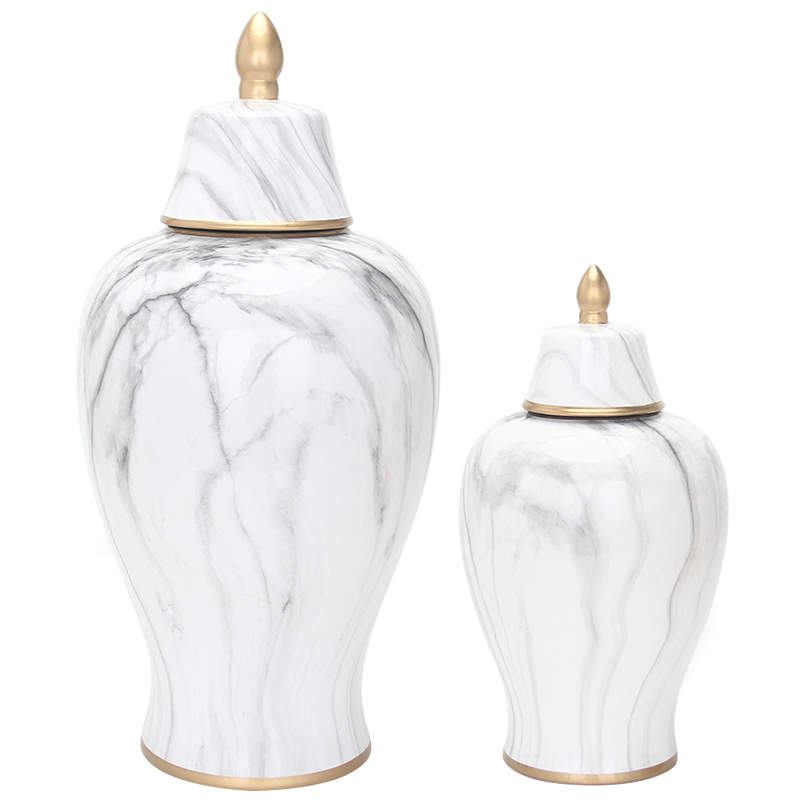 Ваза с крышкой White Marble Gold Vase Белый Мрамор Bianco Белый Серый Золотой Ваза с крышкой White Marble Gold Vase Белый Мрамор Bianco Белый Серый Золотой в Грозном | Loft Concept