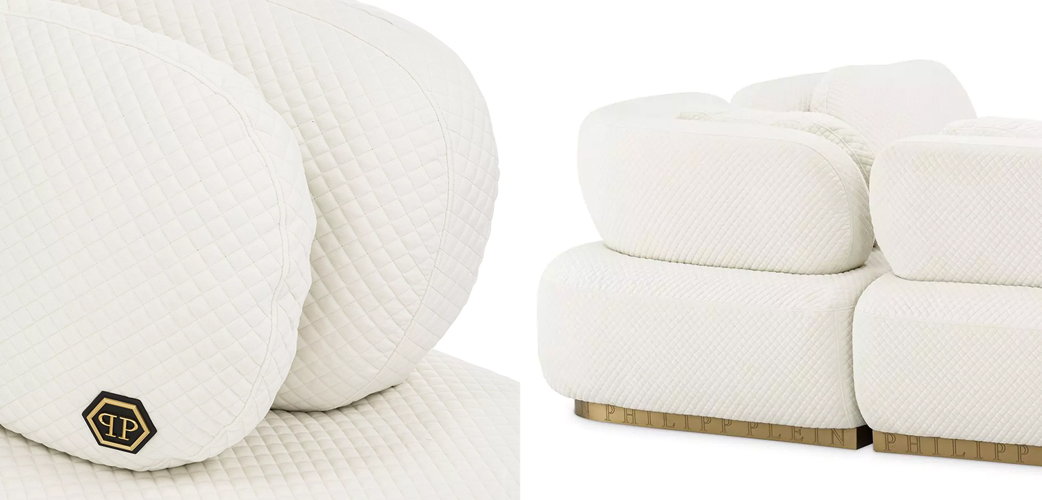 Диван Philipp Plein Sofa Signature Lounge Белый - фото №1