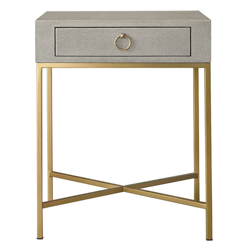 Gaston Stingray Texture Gray Side Table Приставной стол серый скат Золотой Серый Gaston Stingray Texture Gray Side Table Приставной стол серый скат Золотой Серый в Грозном | Loft Concept