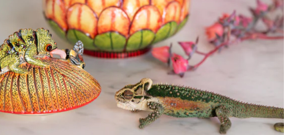 Шкатулка Хамелеон Chameleon on Floral Box Шкатулка Хамелеон Chameleon on Floral Box - Loft-Concept в Грозном