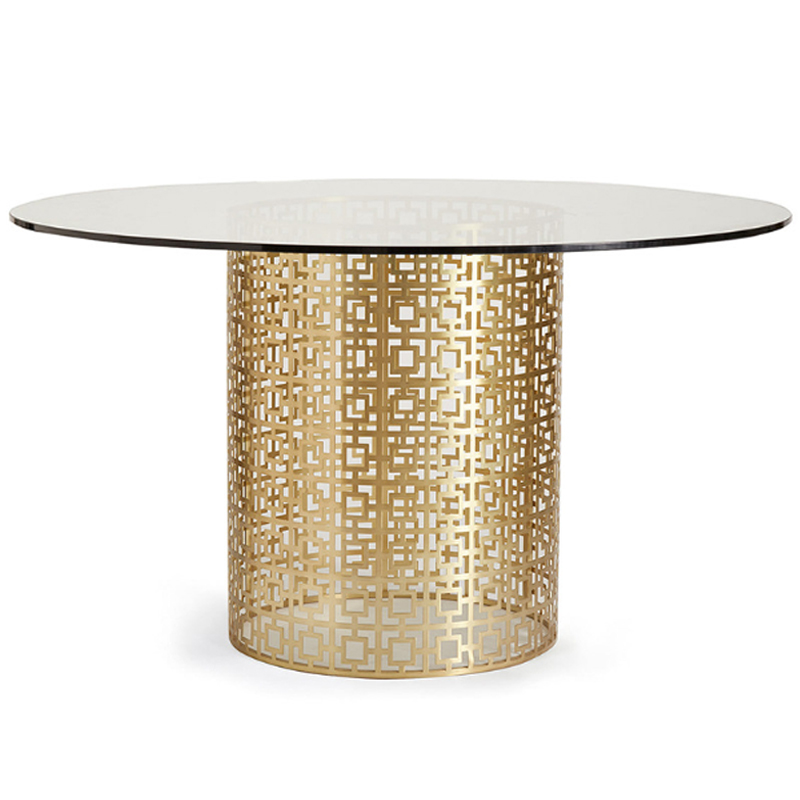 Обеденный стол Jonathan Adler Nixon Dining Table столешница Стекло Золотой Прозрачный Обеденный стол Jonathan Adler Nixon Dining Table столешница Стекло Золотой Прозрачный в Грозном | Loft Concept