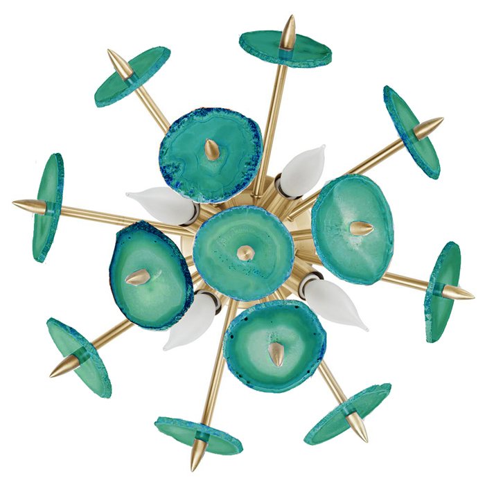 Бра Emporium Green Agate Burst Sconce Brass Латунь Бирюзовый Бра Emporium Green Agate Burst Sconce Brass Латунь Бирюзовый в Грозном | Loft Concept
