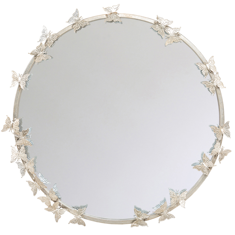 Зеркало Butterflies Circle Silver Mirror Зеркало Butterflies Circle Silver Mirror в Грозном | Loft Concept