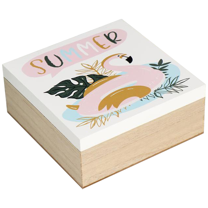 Шкатулка Flamingo Summer Box Белый Бежевый Древесина Мульти Шкатулка Flamingo Summer Box Белый Бежевый Древесина Мульти в Грозном | Loft Concept