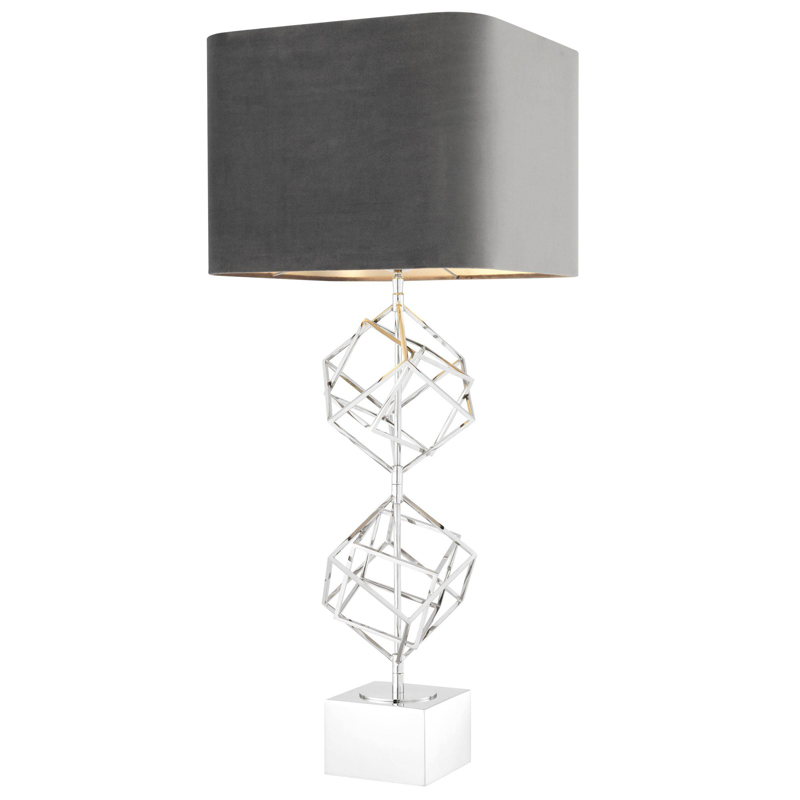 Настольная лампа Eichholtz Table Lamp Matrix Nickel Никель Серый Настольная лампа Eichholtz Table Lamp Matrix Nickel Никель Серый в Грозном | Loft Concept
