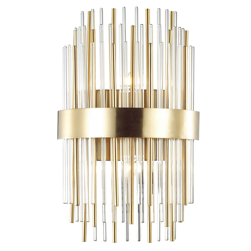 Бра Glass Stripes In The Belt Sconce Прозрачный Глянцевое золото Бра Glass Stripes In The Belt Sconce Прозрачный Глянцевое золото в Грозном | Loft Concept
