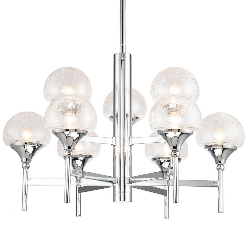 Люстра Lluis Chandelier 9 Хром Прозрачный Люстра Lluis Chandelier 9 Хром Прозрачный в Грозном | Loft Concept