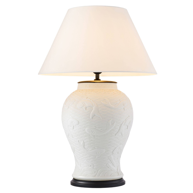 Настольная лампа Eichholtz Table Lamp Dupoint Белый Черный Настольная лампа Eichholtz Table Lamp Dupoint Белый Черный в Грозном | Loft Concept
