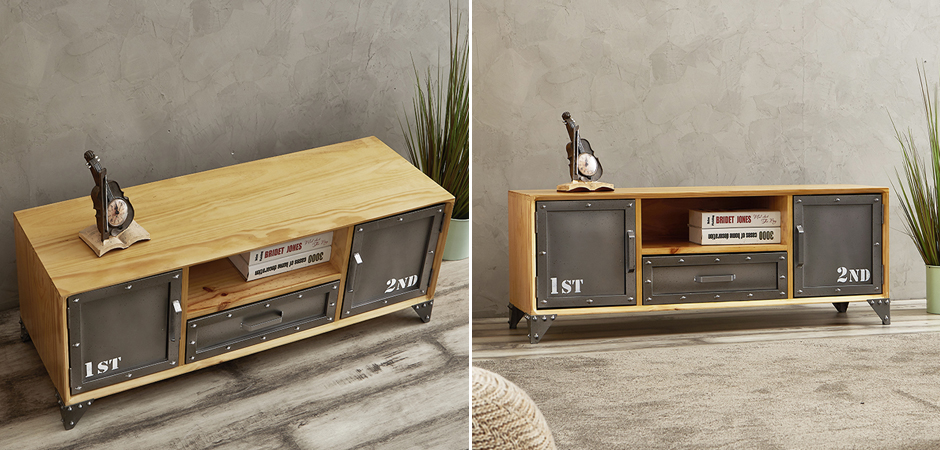 ТВ-тумба Loft Metal and Wood Double - Loft-Concept в Грозном