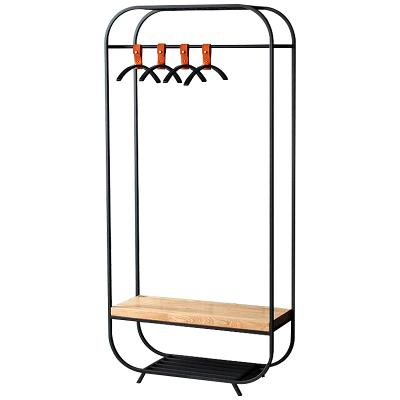 Рейл Franks Industrial Metal Rust Clothes Rail Black Черный Светлый дуб Рейл Franks Industrial Metal Rust Clothes Rail Black Черный Светлый дуб в Грозном | Loft Concept