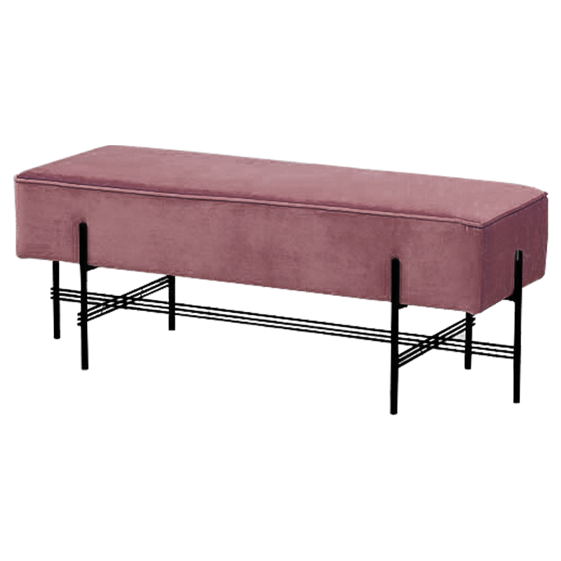 Банкетка розовая велюровая Sanjay Velour Banquet Pink Дымчатая Роза Черный Банкетка розовая велюровая Sanjay Velour Banquet Pink Дымчатая Роза Черный в Грозном | Loft Concept