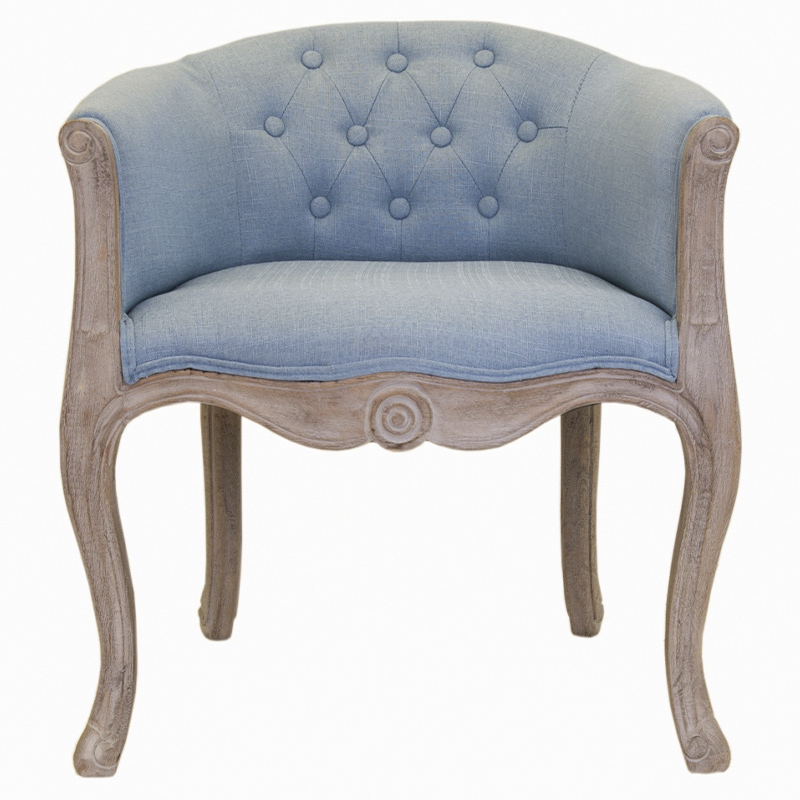 Кресло низкое в стиле прованс Louis French Armchair light blue flax Светло-голубой Бежево-серый Кресло низкое в стиле прованс Louis French Armchair light blue flax Светло-голубой Бежево-серый в Грозном | Loft Concept