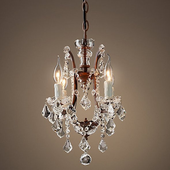 Люстра 19TH C. ROCOCO IRON & CLEAR CRYSTAL 4 Прозрачное Стекло Бурая ржавчина Люстра 19TH C. ROCOCO IRON & CLEAR CRYSTAL 4 Прозрачное Стекло Бурая ржавчина в Грозном | Loft Concept