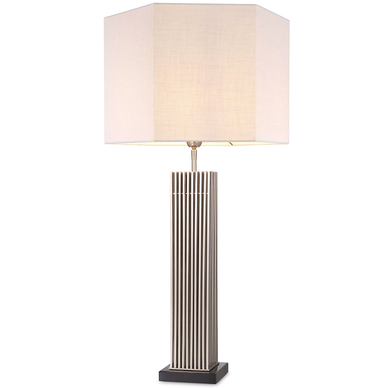 Настольная лампа Eichholtz Table Lamp Viggo Nickel Белый Никель Черный Мрамор Nero Настольная лампа Eichholtz Table Lamp Viggo Nickel Белый Никель Черный Мрамор Nero в Грозном | Loft Concept