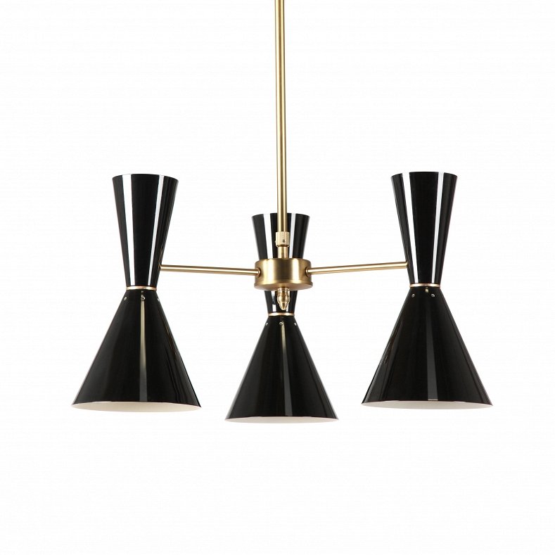 Люстра CAIRO Chandelier 3 Arm black Черный Латунь Люстра CAIRO Chandelier 3 Arm black Черный Латунь в Грозном | Loft Concept