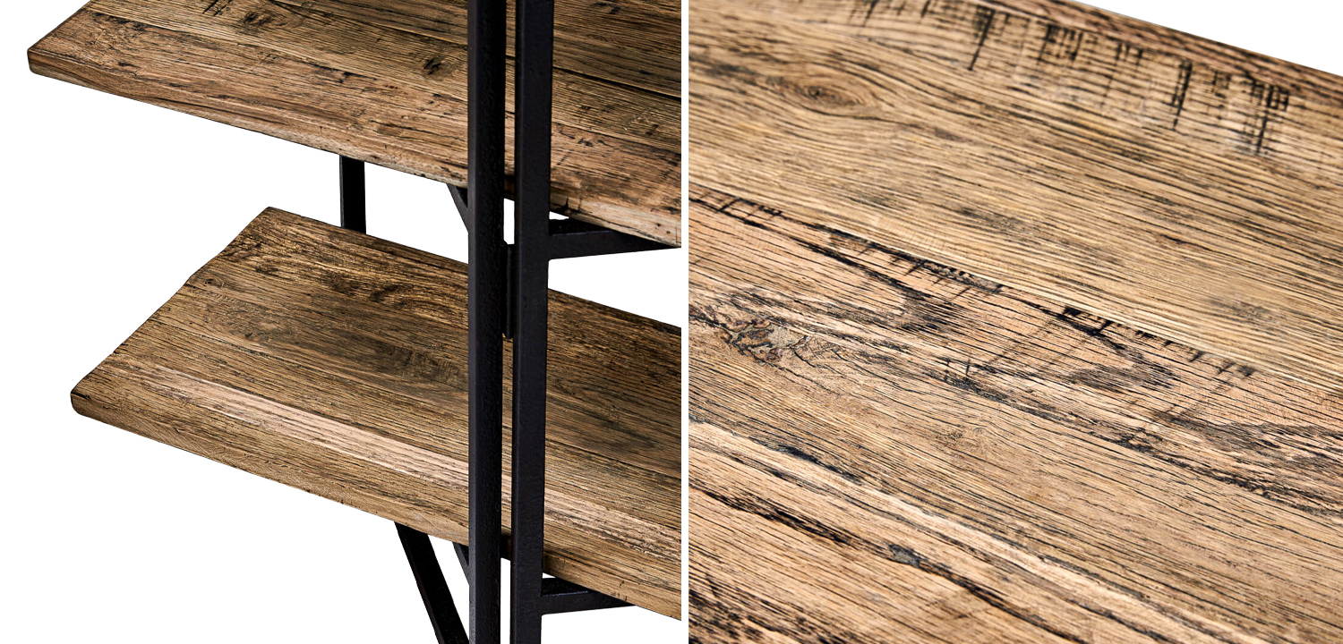 Стеллаж в стиле Лофт Luigi Loft 3 Shelves Rack - фото