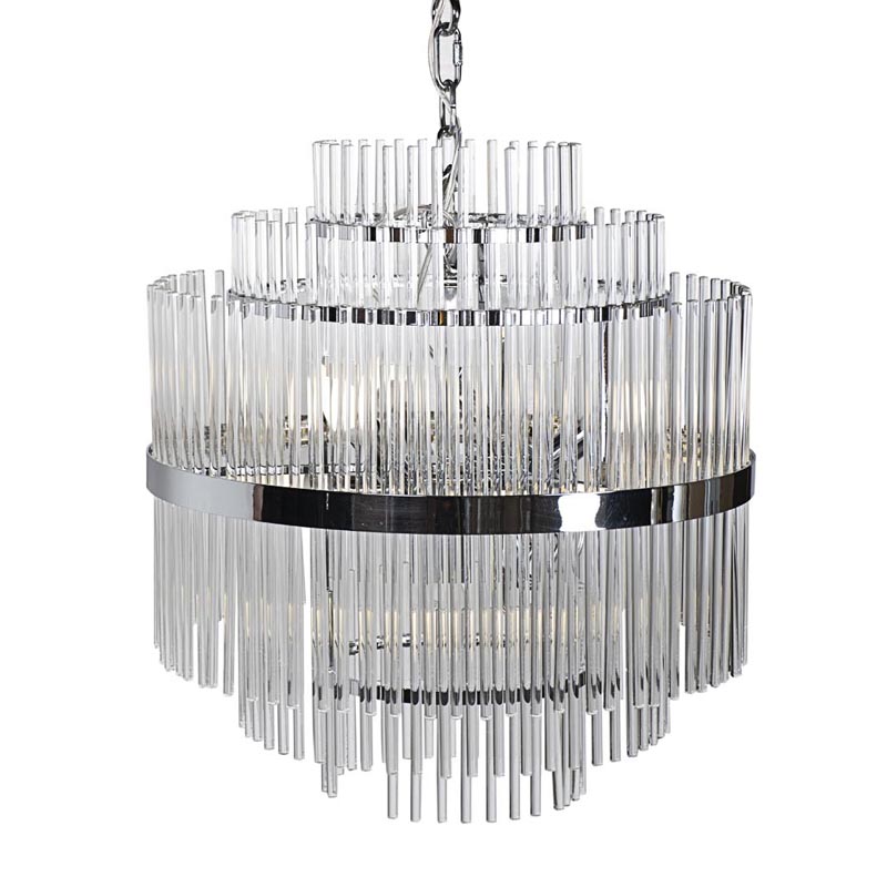 Люстра Hexagon Tube Light Multi-Tiered Chandelier Хром Люстра Hexagon Tube Light Multi-Tiered Chandelier Хром в Грозном | Loft Concept