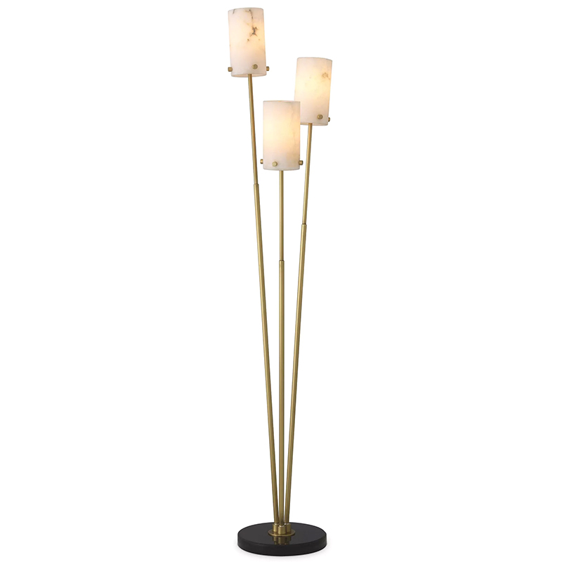 Торшер Eichholtz Floor Lamp Rodolpho Латунь Бежевый Черный Мрамор Nero в Грозном | Loft Concept 