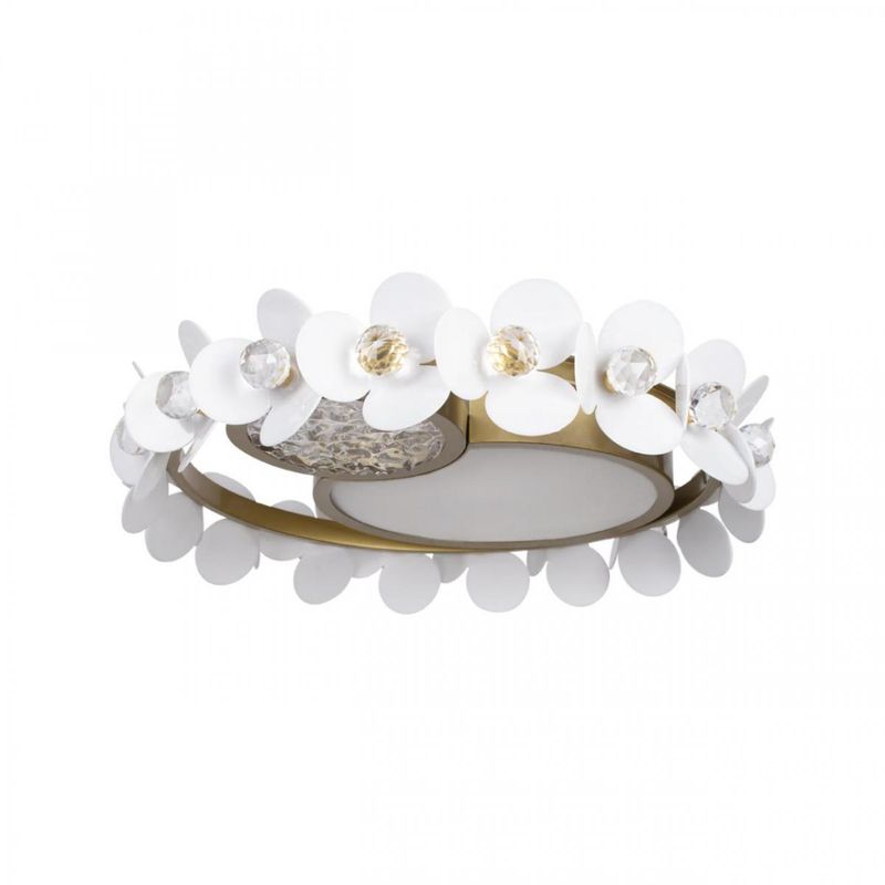 Потолочный светильник Белые Цветы White Flowers Ceiling lamp D 46 Белый Золотой Потолочный светильник Белые Цветы White Flowers Ceiling lamp D 46 Белый Золотой в Грозном | Loft Concept