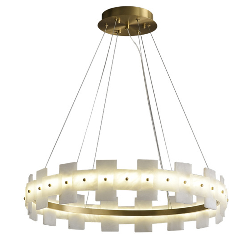 Дизайнерская светодиодная люстра с пластинами из натурального мрамора Marble Plates Chandelier Золотой Белый Мрамор Bianco Дизайнерская светодиодная люстра с пластинами из натурального мрамора Marble Plates Chandelier Золотой Белый Мрамор Bianco в Грозном | Loft Concept