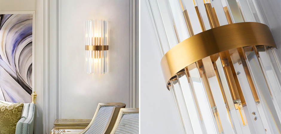 Бра Odeon Clear Glass Gold metal Wall Lamp Бра Odeon Clear Glass Gold metal Wall Lamp - Loft-Concept в Грозном