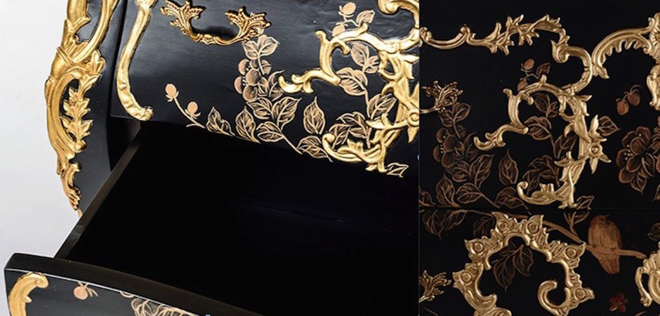 Комод в стиле французского рококо Baroque Сasket Черный Комод в стиле французского рококо Baroque Сasket Черный - Loft-Concept в Грозном
