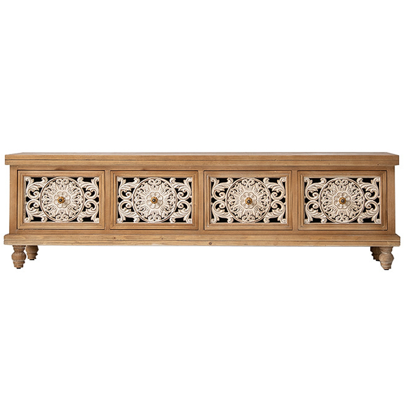 ТВ-тумба Leblanc Provence TV Stand Бежевый Древесина ТВ-тумба Leblanc Provence TV Stand Бежевый Древесина в Грозном | Loft Concept
