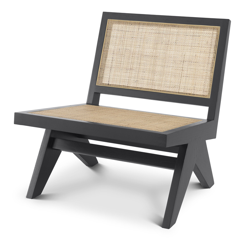 Кресло Eichholtz Chair Romee black Черный Бежевый Кресло Eichholtz Chair Romee black Черный Бежевый в Грозном | Loft Concept