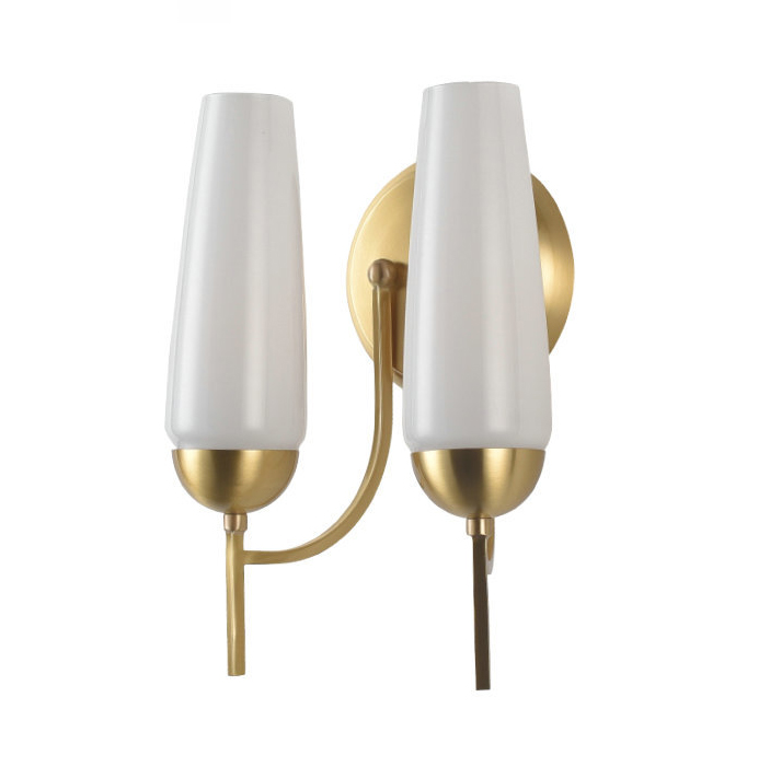 Бра American Candle Wall Lamp two Латунь Белый Бра American Candle Wall Lamp two Латунь Белый в Грозном | Loft Concept