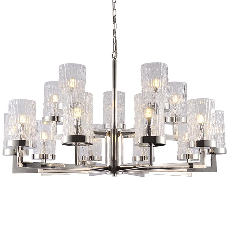 Люстра Estebe Glass Nickel Chandelier 14 Прозрачный Никель Люстра Estebe Glass Nickel Chandelier 14 Прозрачный Никель в Грозном | Loft Concept