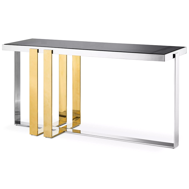 Консоль Eichholtz Console Table Belgo Золотой Серебряный Стекло Смок Консоль Eichholtz Console Table Belgo Золотой Серебряный Стекло Смок в Грозном | Loft Concept