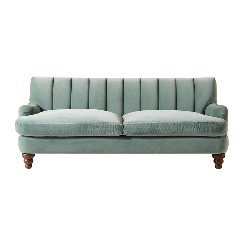 Диван Greville Sofa Голубой пастельный Коричневый Диван Greville Sofa Голубой пастельный Коричневый в Грозном | Loft Concept
