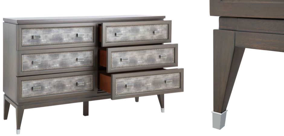 Комод в стиле неоклассика с 6-ю ящиками Ravenia 6 Серый - Loft-Concept в Грозном