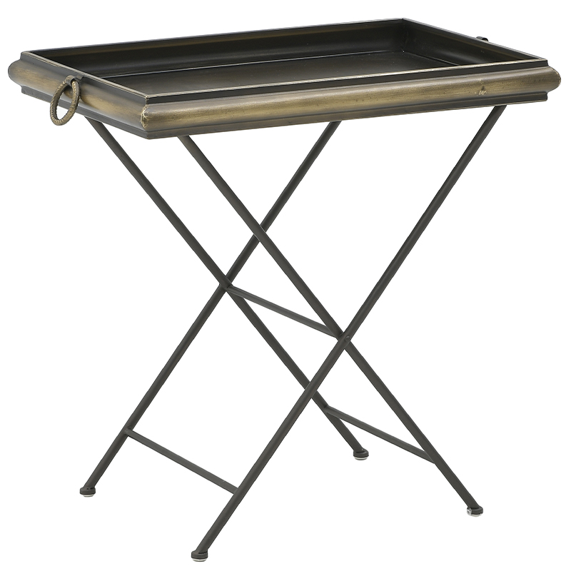 Приставной металлический стол Davie Side Table Винтажная латунь Черный Приставной металлический стол Davie Side Table Винтажная латунь Черный в Грозном | Loft Concept