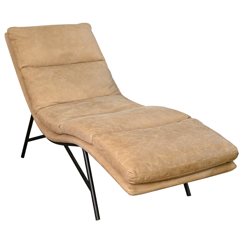 Кушетка Aimeric Leather Chaise Longue Бежевый Черный Кушетка Aimeric Leather Chaise Longue Бежевый Черный в Грозном | Loft Concept