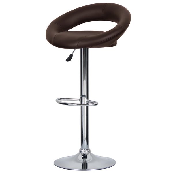 Барный стул Ring Dark Brown Хром Коричневый Барный стул Ring Dark Brown Хром Коричневый в Грозном | Loft Concept