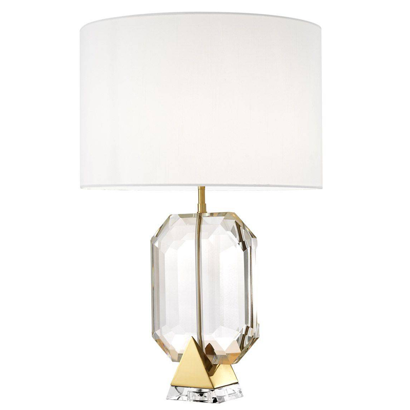 Настольная лампа Eichholtz Table Lamp Emerald Gold & white Белый Глянцевое золото Прозрачный Настольная лампа Eichholtz Table Lamp Emerald Gold & white Белый Глянцевое золото Прозрачный в Грозном | Loft Concept