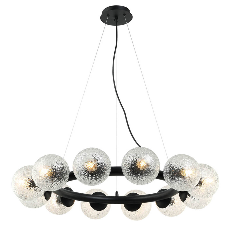 Люстра Perforated Glass Bubbles black D77 Черный Серый (Gray) Люстра Perforated Glass Bubbles black D77 Черный Серый (Gray) в Грозном | Loft Concept