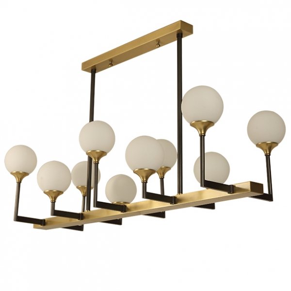 Люстра Ball Valley Chandelier 10 Белый Латунь Люстра Ball Valley Chandelier 10 Белый Латунь в Грозном | Loft Concept