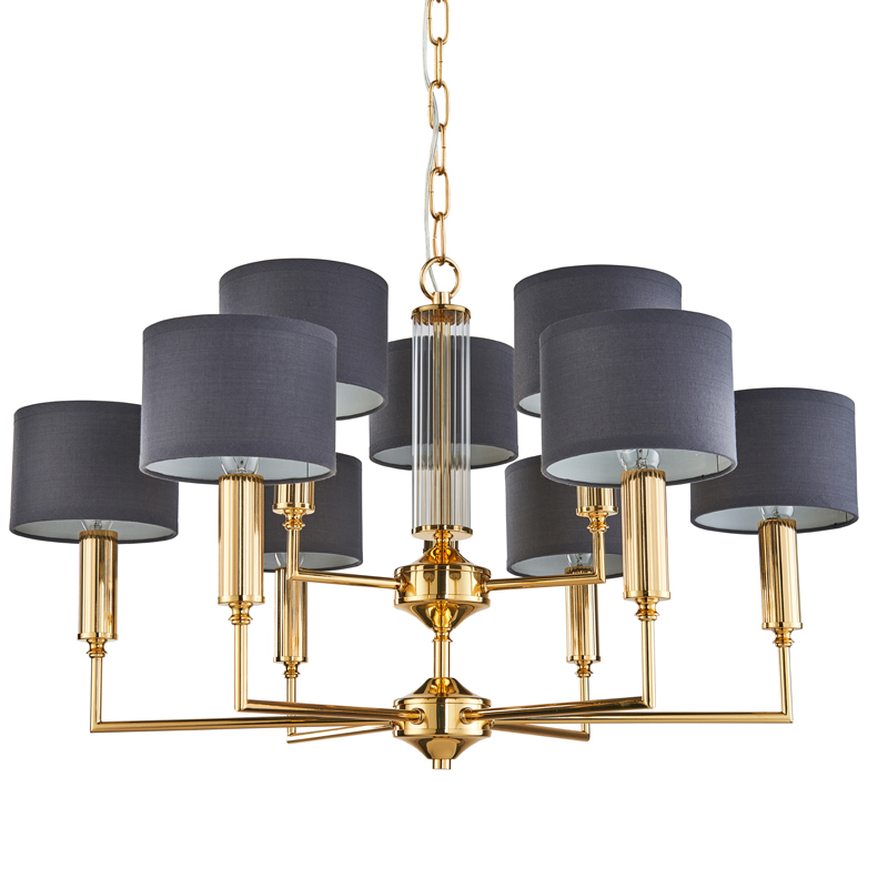 Люстра Laurent Chandelier grey 71 Глянцевое золото Серый Прозрачный Люстра Laurent Chandelier grey 71 Глянцевое золото Серый Прозрачный в Грозном | Loft Concept