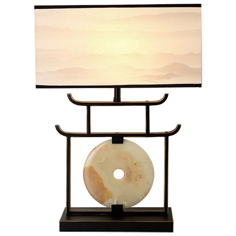 Настольная лампа с абажуром Chinese Style Modern Table Lamp Черный Бежевый Золотой Настольная лампа с абажуром Chinese Style Modern Table Lamp Черный Бежевый Золотой в Грозном | Loft Concept