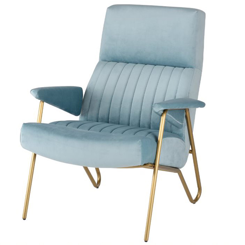 Кресло Solonar light blue Голубой Золотой Кресло Solonar light blue Голубой Золотой в Грозном | Loft Concept