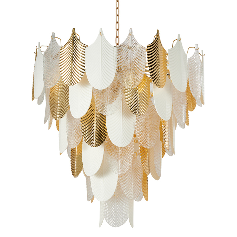 Люстра Abelia Chandelier 93 Золотой Белый Прозрачный Люстра Abelia Chandelier 93 Золотой Белый Прозрачный в Грозном | Loft Concept