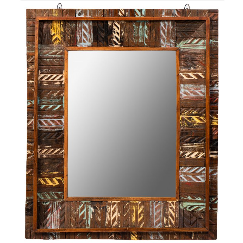 Зеркало Antique Wood Rectangle Коричневый винтаж Зеркало Antique Wood Rectangle Коричневый винтаж в Грозном | Loft Concept