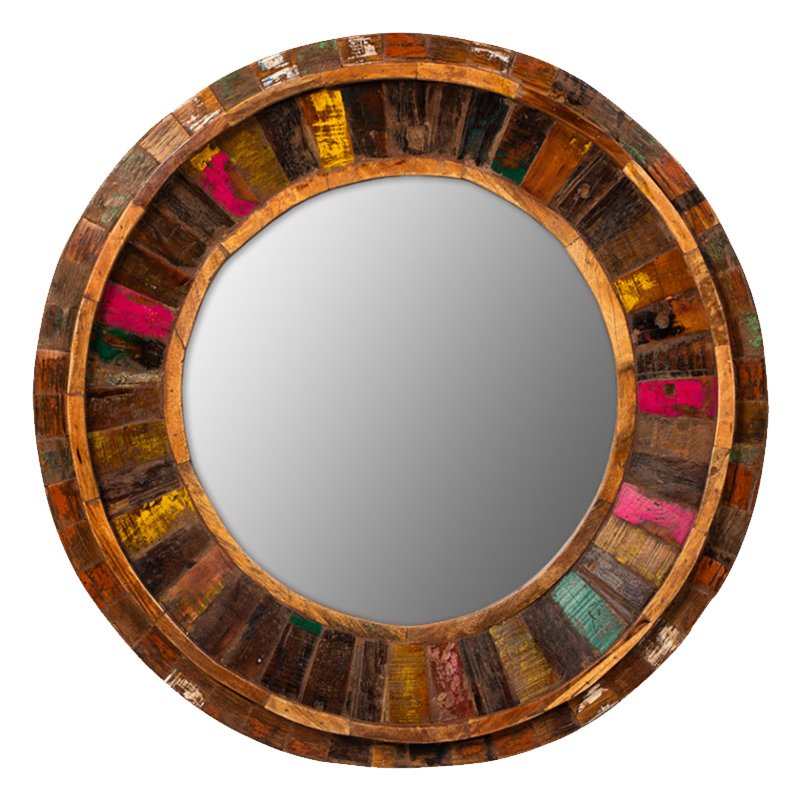 Зеркало Antique Wood Circle Коричневый винтаж Зеркало Antique Wood Circle Коричневый винтаж в Грозном | Loft Concept