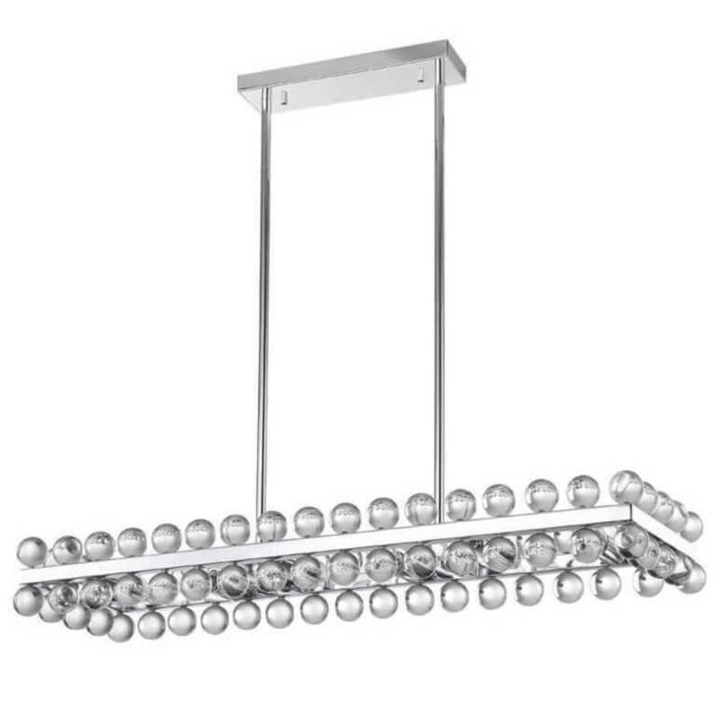 Sacramento Transparent Balls Rectangle Chandelier Хром Прозрачный Sacramento Transparent Balls Rectangle Chandelier Хром Прозрачный в Грозном | Loft Concept