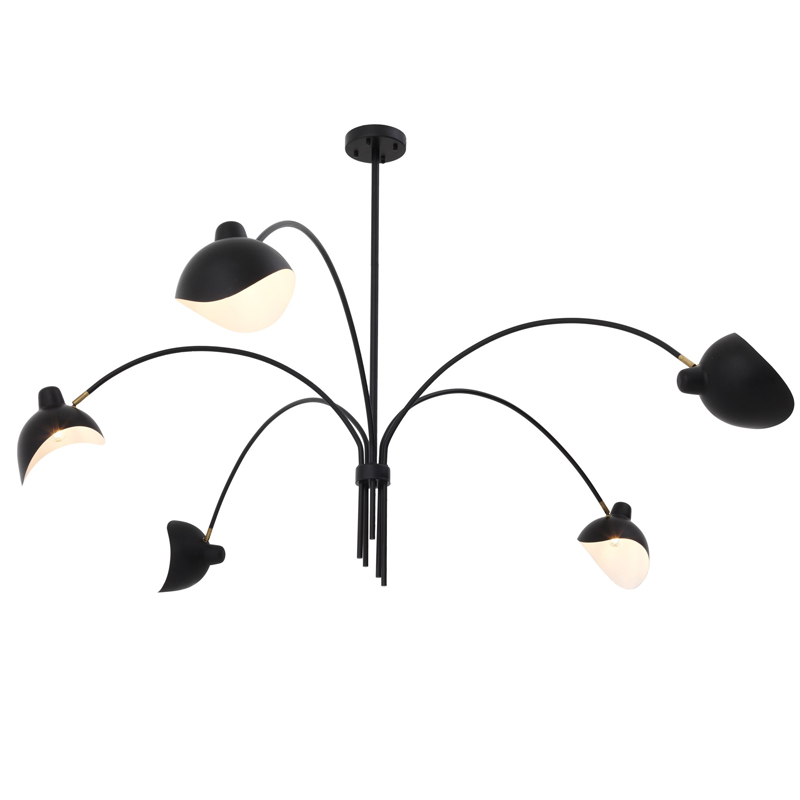 Люстра Eichholtz Chandelier Kirby Черный Латунь Античная полированная Люстра Eichholtz Chandelier Kirby Черный Латунь Античная полированная в Грозном | Loft Concept