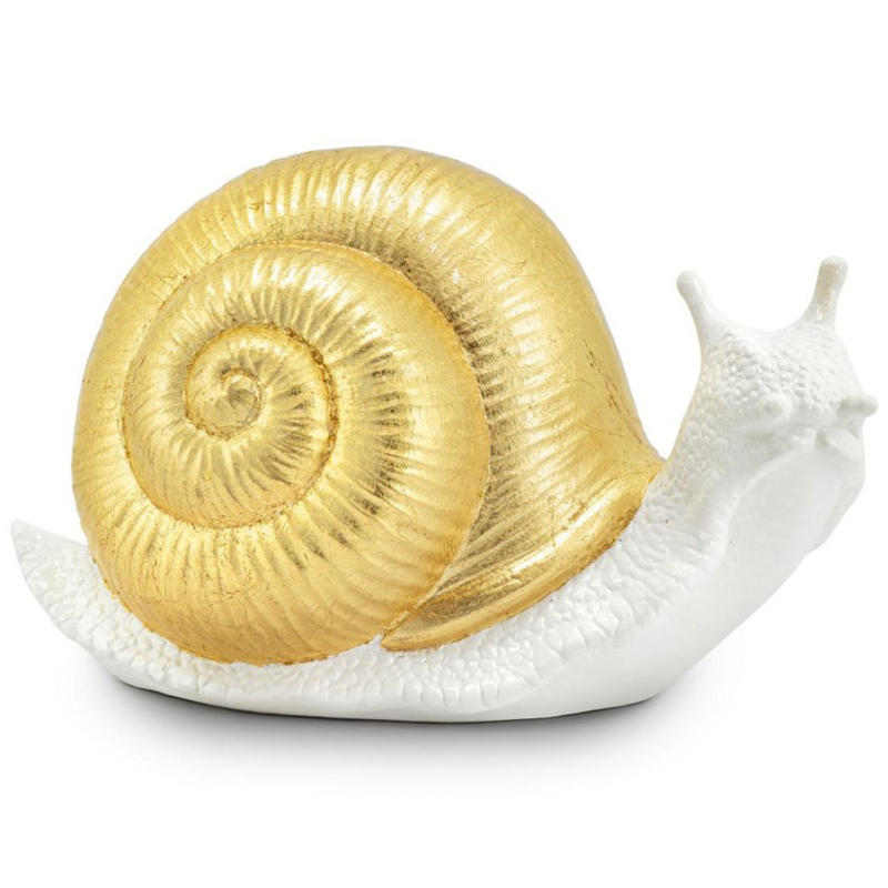 Статуэтка Abhika Snail Bisc. Goldleaf Белый Золотой Статуэтка Abhika Snail Bisc. Goldleaf Белый Золотой в Грозном | Loft Concept