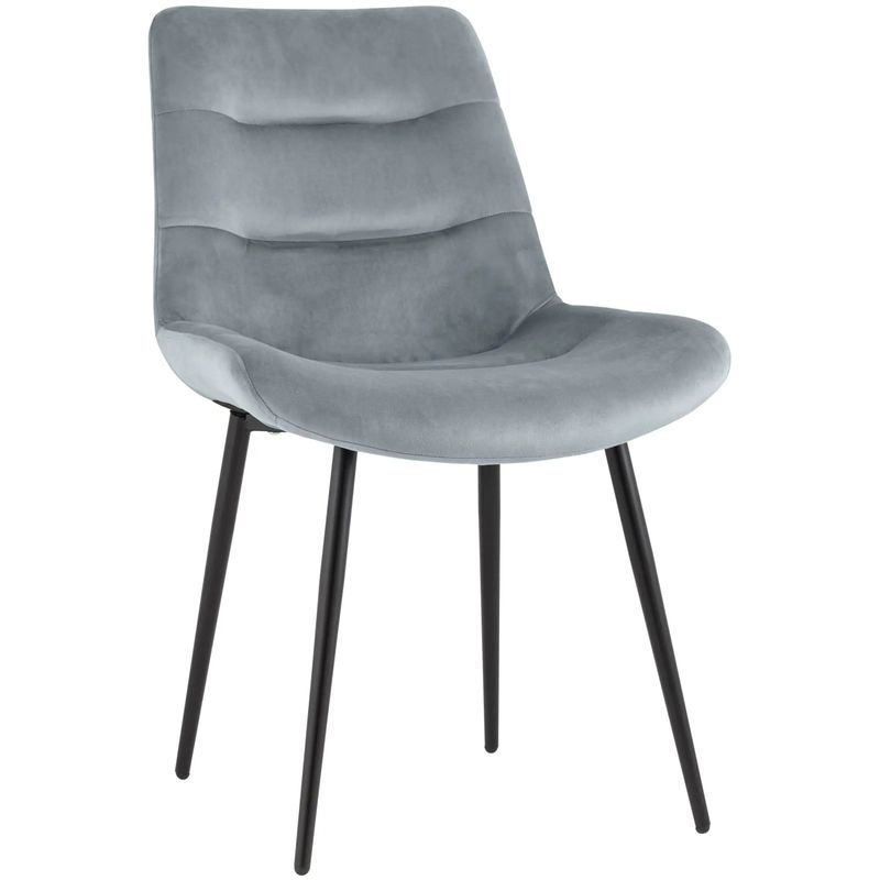 Стул Austin Chair Светло-Серый Велюр Светло-серый Черный Стул Austin Chair Светло-Серый Велюр Светло-серый Черный в Грозном | Loft Concept