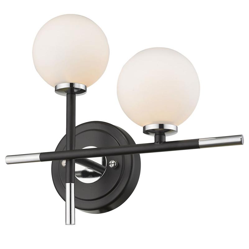 Бра Galant Sconce silver right Серебряный Черный Белое матовое стекло Бра Galant Sconce silver right Серебряный Черный Белое матовое стекло в Грозном | Loft Concept